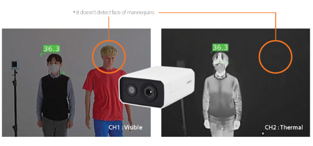 Detect body temperature with thermal camera